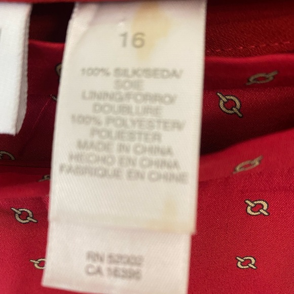 Liz Claiborne Red Long Maxi Silk Boho Style Skirt - Picture 9 of 12